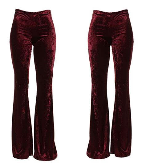 velvet bell bottom trousers|More.